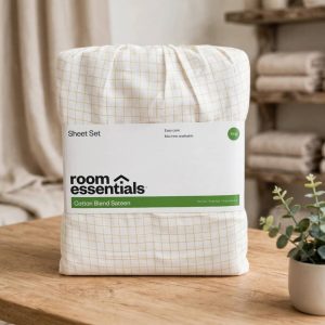 Room Essentials King Cotton Blend Sateen Sheet Set - Room Essentials..
