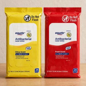 Equate Antibacterial Hand Wipes, Fresh Scent, 24 Wipes.