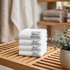 Duke Hotel Collection 6pcs face towel set, White.