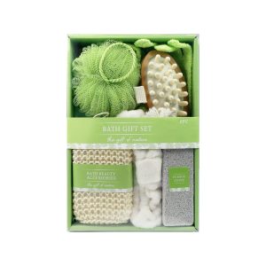 6-Piece Bath & Spa Gift Set with Massager, Sponge, and Pumice Stone.