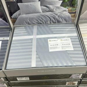 Casa Bella King 6pcs Cotton  Duvet Cover Set, Grey