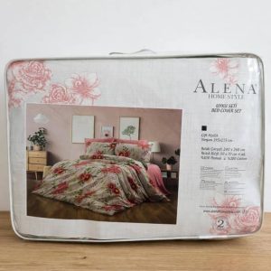 Alena Home Style 6pcs Queen Duvet Set, Red Garden- 100% cotton.