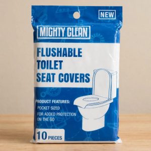 Mighty Clean Flushable Toilet Seat Covers for Adults and Kids, Biodegradable Toilet Cover.