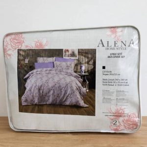 Alena Home Style 6pcs Queen Duvet Set - Purple Vine-100% cotton.