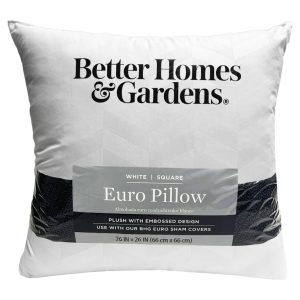 Better Homes & Gardens Euro Pillow, 26"x26" - Plush, Hypoallergenic.