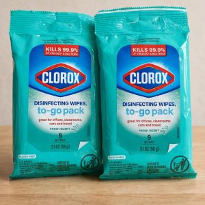 Clorox Disinfecting Wipes on the Go Bleach Free Travel Wipes, Fresh Scent, 9 Count.