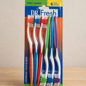 Fresh Toothbrushes with Tongue Cleaner, Soft, 6 Count.