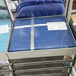 Casa Bella King 6pcs Cotton  Duvet Cover Set, Navy