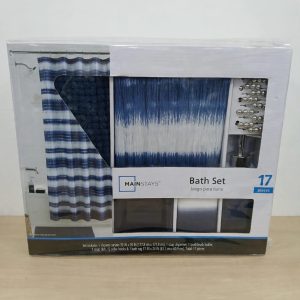 Mainstays 17 Pieces Luxury Bath Set- Navy blue