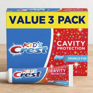 Crest Toothpaste, Kids Cavity Protection Toothpaste, Sparkle Fun Flavor, 4.6 oz, Triple Pack for Ages 3+