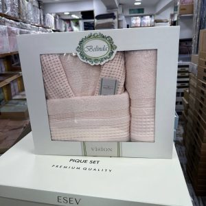 Vision Cotton Bathrobe with towels Set.